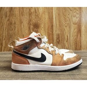 Nike Air Jordan 1 Mid Sneaker Shoes Youth Size 3Y Orange